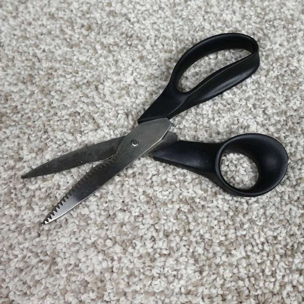 Stainless Steel Kitchen Shears‎ Utility Scissors Black Serrated Blade 7 Inch